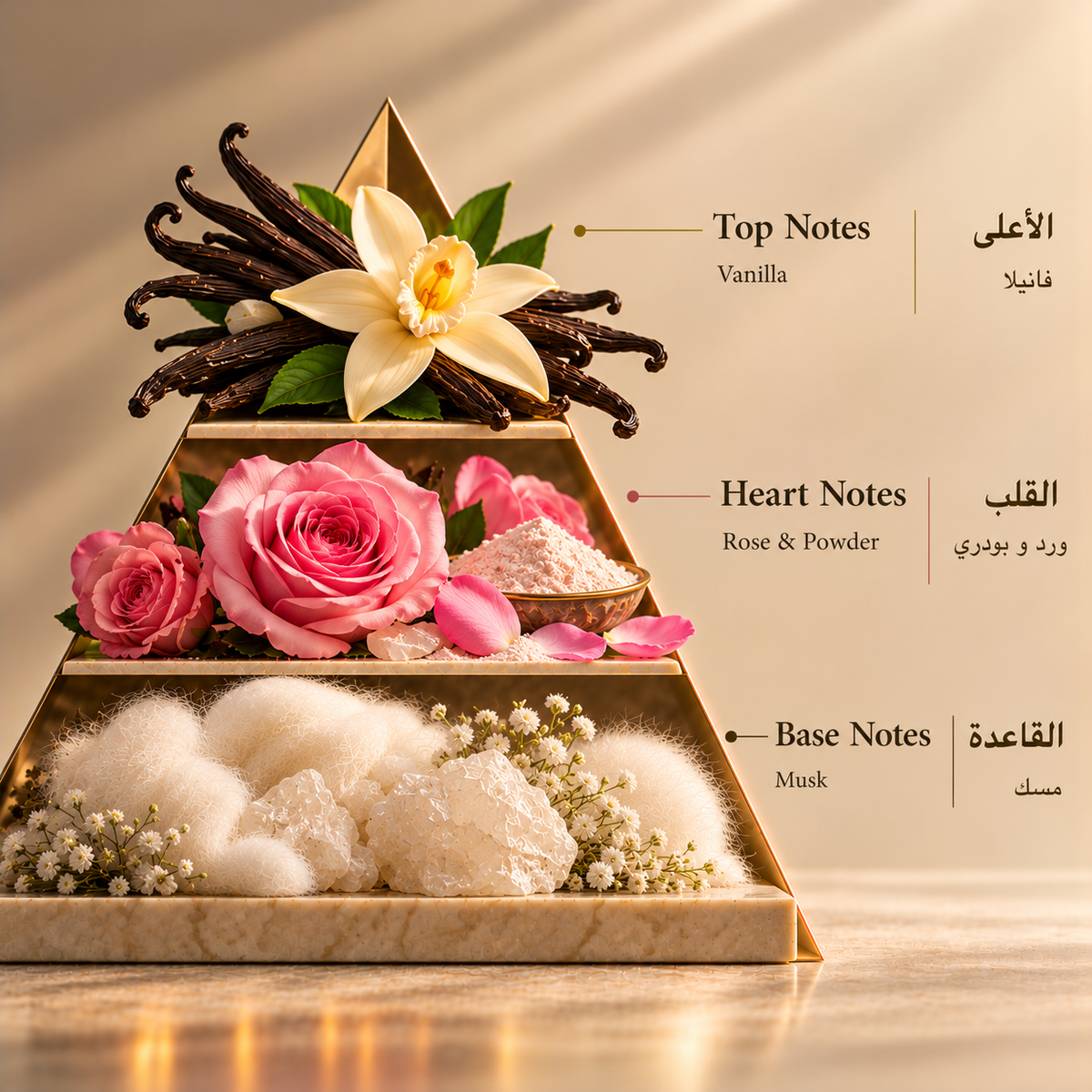 Fragrance pyramid / الهرم العطري — Vanilla Musk Oil